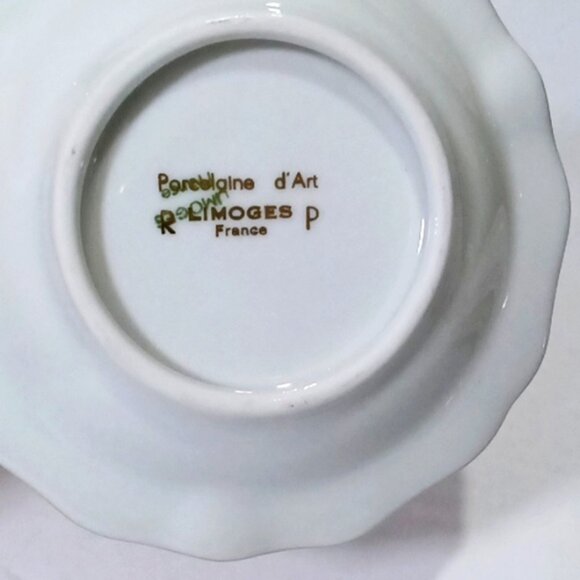 Vintage Limoges France Porcelaine d'Art Ashtray/Trinket Red Gold Courting Couple - Picture 2 of 5